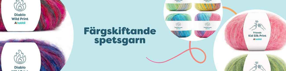Färgskiftande spetsgarn