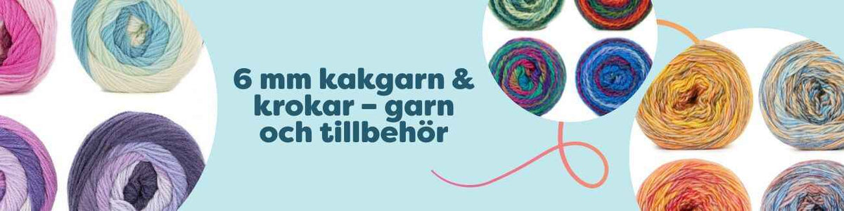 6 mm kakgarn & krokar – garn och tillbehör