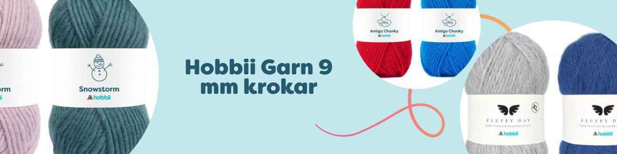 Hobbii Garn 9 mm krokar