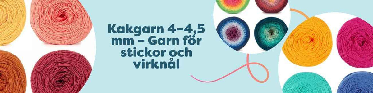 Kakgarn 4–4,5 mm – Garn för stickor och virknål
