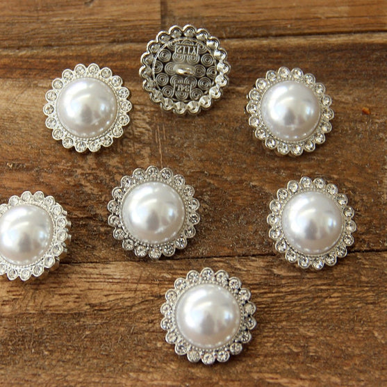 

Pärlknappar m. stenar - 21 mm - 4 stk - Go Handmade
3