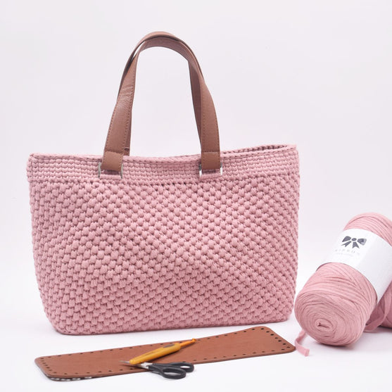 

Ribbon Shopper med läderbotten - Liten
1