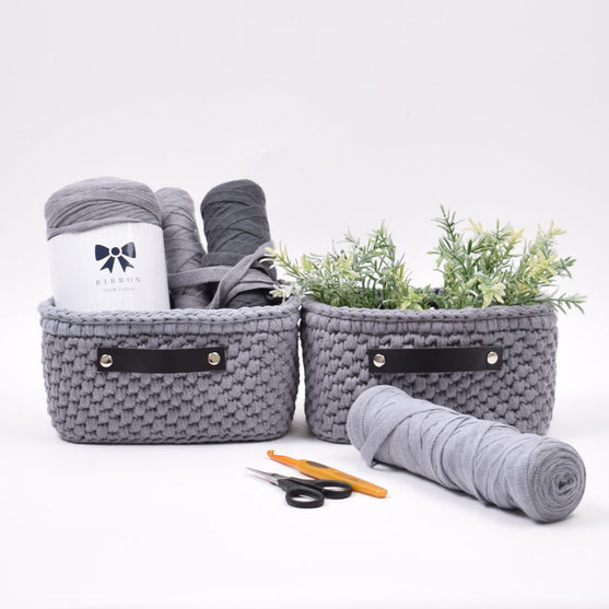 

Opbevaringskurv med læderbund Rektangulær - Lille
1