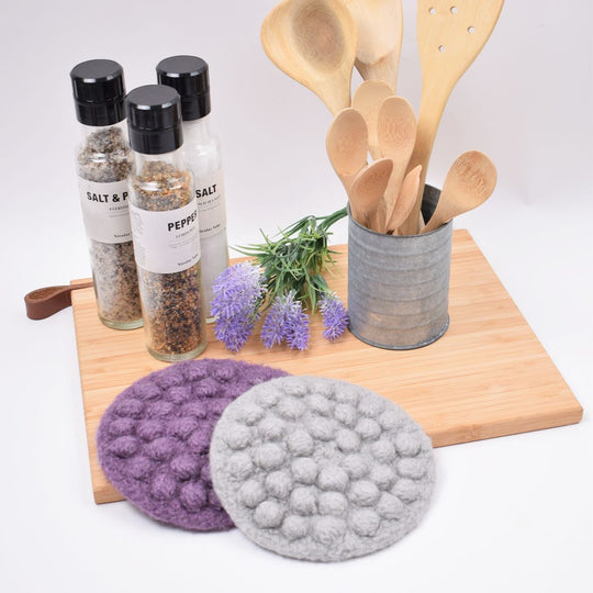 Felted Trivet with Bubbles