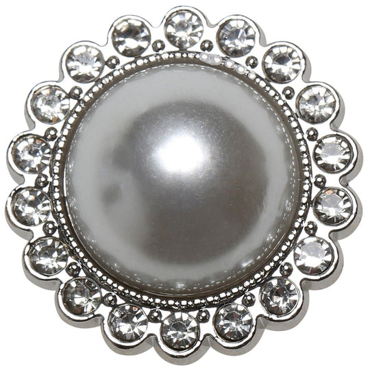 Pearl Buttons with stone - 21 mm - 4 pcs - Go Handmade