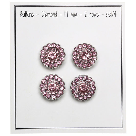 

Bling Knappar - Små Stenar - Pink - 4 st. - Go Handmade
3