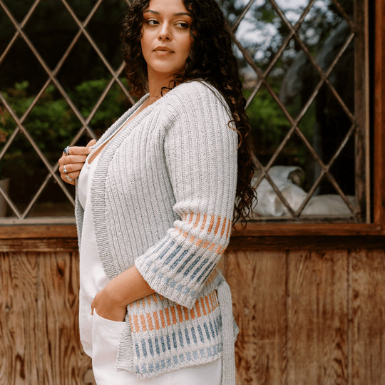 Fusing Cardigan - Öppen cardigan med knytskärp