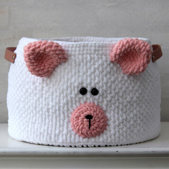 

Teddy Basket Stor med PU läderbotten
1