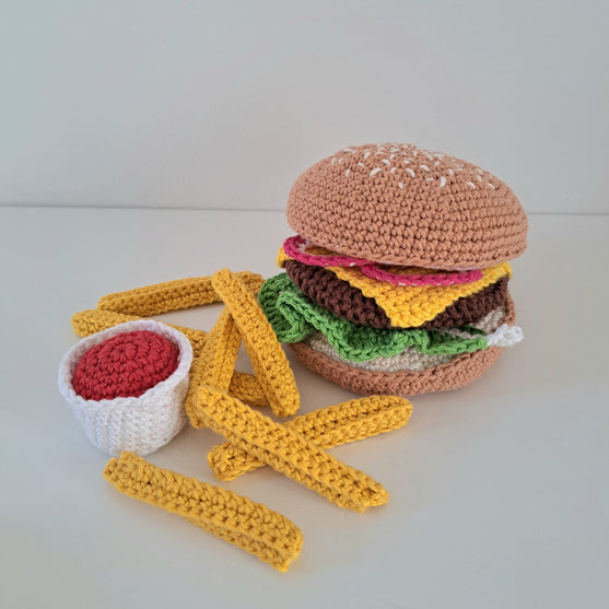 

Hamburgare och pommes frites
1