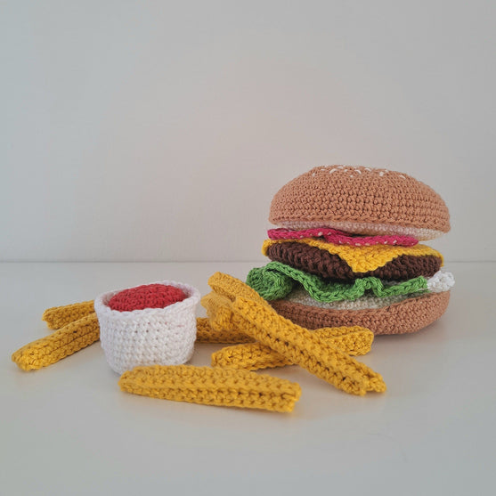 

Hamburgare och pommes frites
2