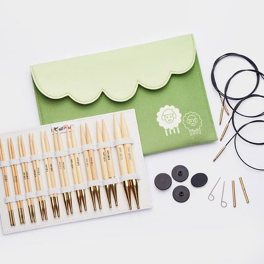 Deluxe-set med utbytbara ändstickor i bambu - KnitPro