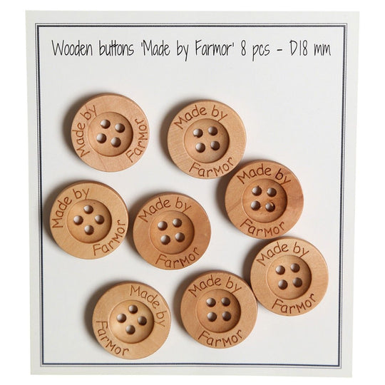 Träknappar - Made by Farmor - 18 mm - Go Handmade