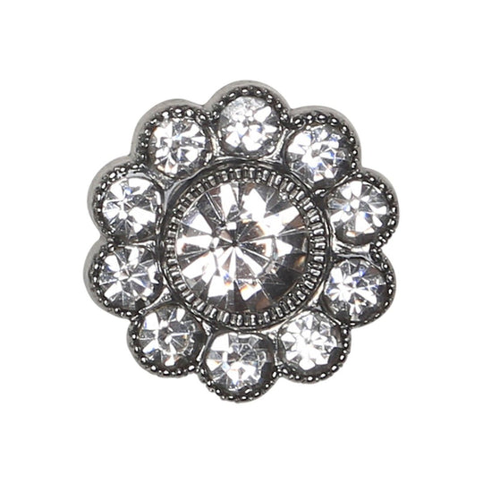 Bling Knappar - Stora Stenar - Silver - 4 st. - Go Handmade