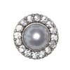 

Pearl Buttons w. Stones - Silver - Multiple Sizes - Go Handmade
3