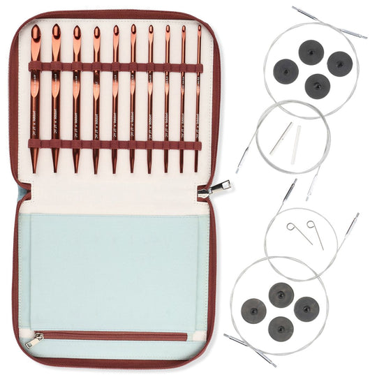 Utbytbart set med afghanska/tunisiska virknålar - Hobbii X TL Yarn Crafts