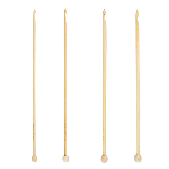 Set med tunisiska virknålar i bambu - 25 cm - Hobbii