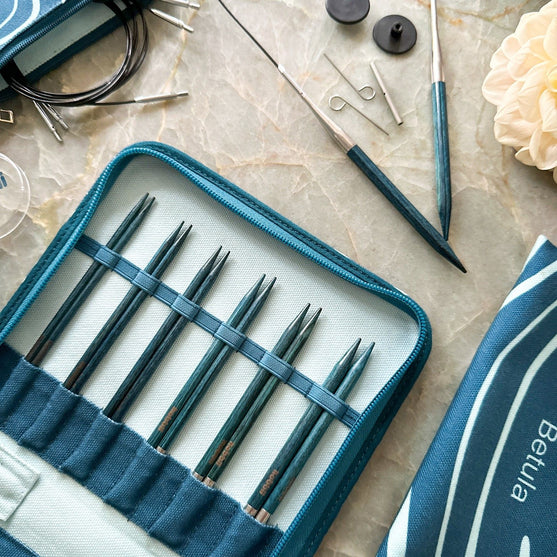

Betula Interchangeable Circular Needle Set Deluxe - Cerulean - Hobbii
10