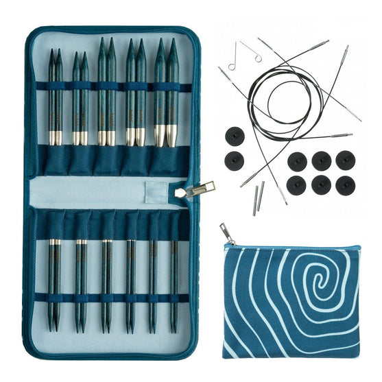 

Betula Interchangeable Circular Needle Set Deluxe - Cerulean - Hobbii
1