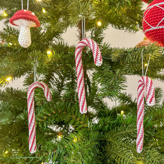 Polkagriskäppar - Juldekoration