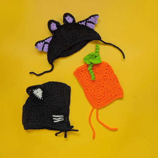 Baby Boo Bonnets - Halloween mösstrio