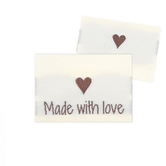 10 Labels - Made with love - 1 hjärta - 3.5 cm - Go Handmade
