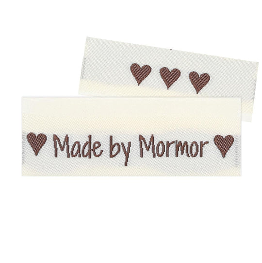 10 Labels - Made by Mormor - 5 cm - Sandfärgad - Go Handmade