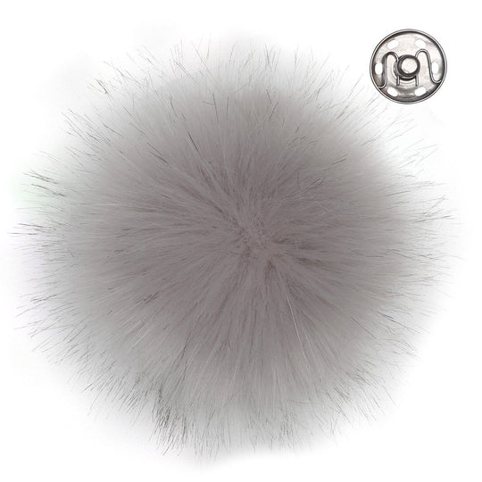 Pompom, Grå, large/13 cm - Go Handmade