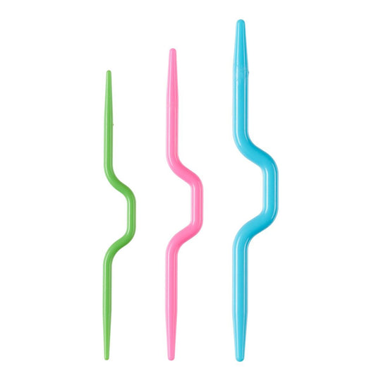 Flätstickor/hjälpstickor - med böj - Hobbii