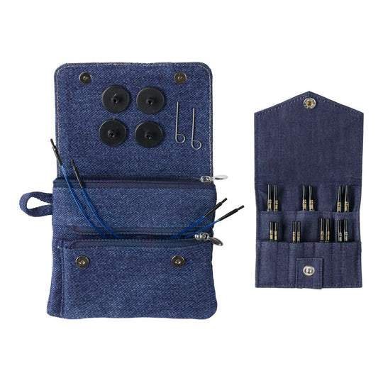 DENIM Extra Korta Utbytbara Ändstickor Set - KnitPro