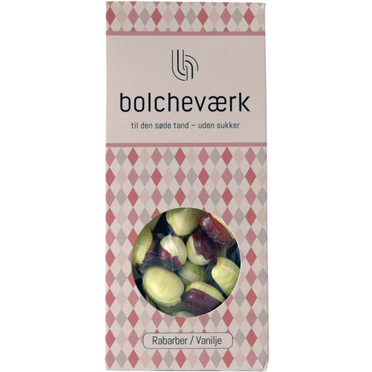 Rhubarb &amp; Vanilla - Sugar-free Hard Candy - Bolcheværk